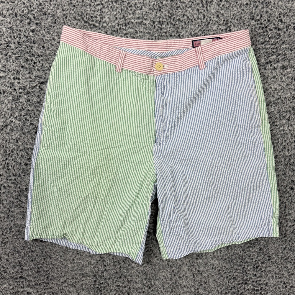 Vineyard Vines Shorts Mens 34 Multicolor Stripe Seersucker Club 8" Inseam